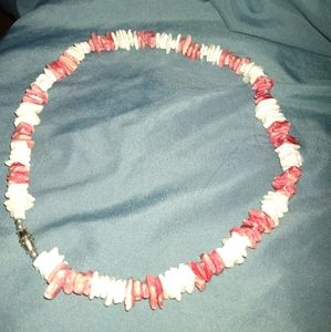 Pink hand crafted choker necklace